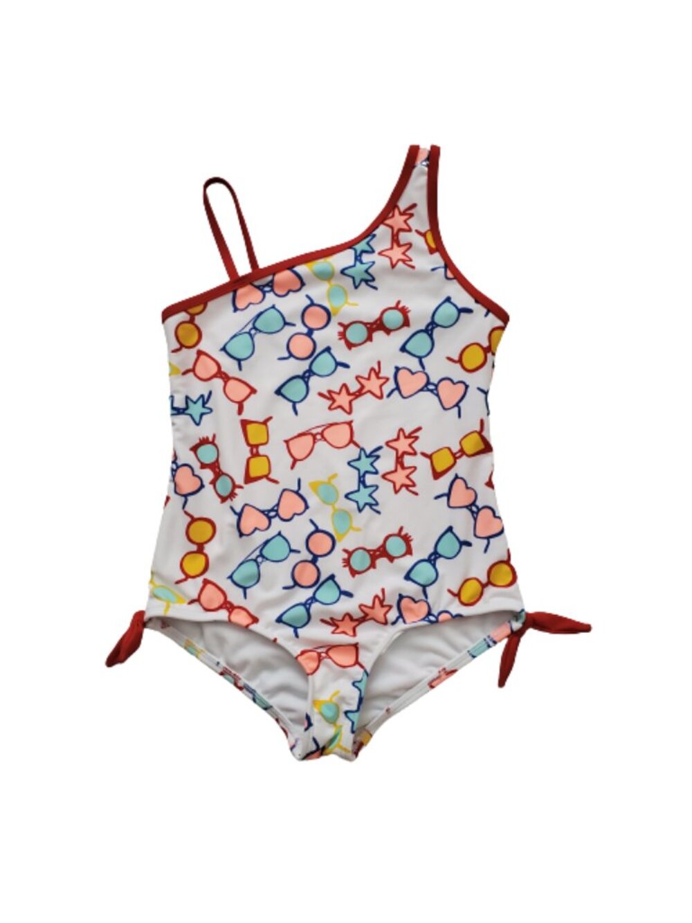LANDS' END Girls White/Multicolor Sunglasses Print One-Piece Swimsuit Size 7+ - Picture 2 of 11